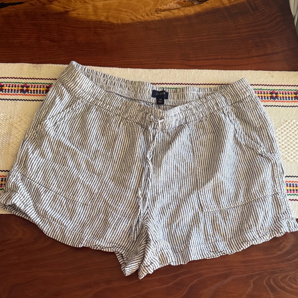 J. Crew High Waist Striped Black and White Shorts